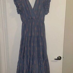 Chic Blue Paisley Maxi Dress